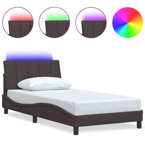 vidaXL Bettgestell ohne Matratze "Hanko" Dunkelbraun 100x200 cm Stoff