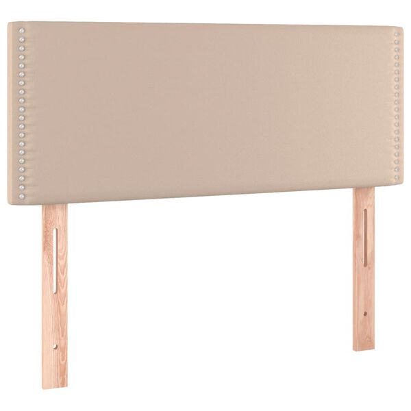 vidaXL LED Kopfteil Cappuccino-Braun 100x5x78/88 cm Kunstleder