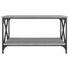 vidaXL Couchtisch Grau Sonoma 80x50x45 cm Holzwerkstoff und Eisen