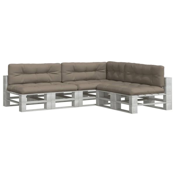 vidaXL Palettenkissen 7-tlg. Taupe Stoff