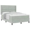 vidaXL Boxspringbett mit Kopfteil Hellgrau 160 x 200 cm Samt