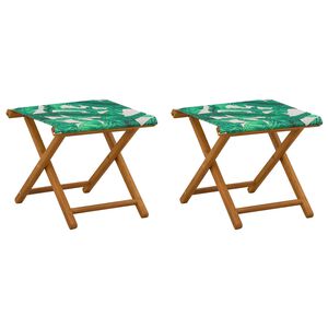 vidaXL Liegestuhl 2 pcs Massives Eukalyptus Holz Blattmuster