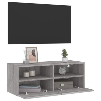 vidaXL TV-Wandschrank Grau Sonoma 80x30x30 cm Holzwerkstoff