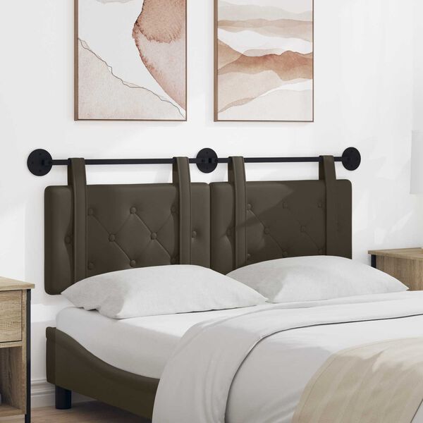 vidaXL H&auml;ngevorderseite Wandmontiert Grau 130 x 55 x 5 cm Kunstleder