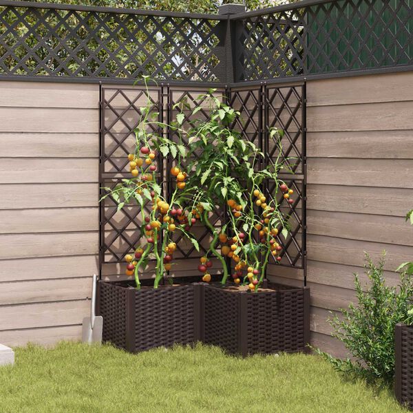 vidaXL Garten-Pflanzgef&auml;&szlig; 3 pcs Braun 80 x 80 x 143 cm Stahl