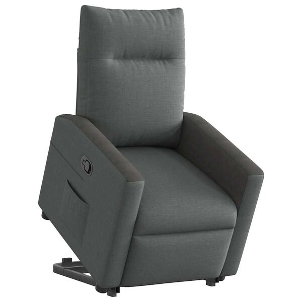 vidaXL Relaxsessel mit Aufstehhilfe Dunkelgrau Stoff