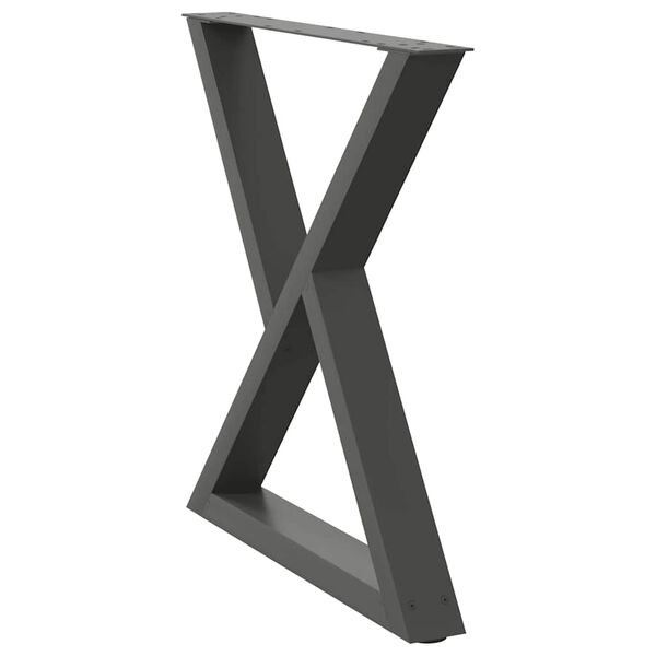 vidaXL Esstisch Beine 2 St&uuml;ck Anthrazit 70x(72-73,3) cm Stahl