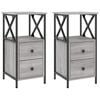 vidaXL Nachttische 2 Stk. Grau Sonoma 34x35,5x70 cm Holzwerkstoff