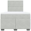 vidaXL Boxspringbett mit Matratze Hellgrau 120x200 cm Samt
