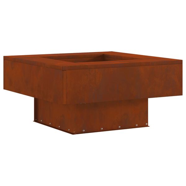 vidaXL Feuerstelle Braun 60 x 60 x 30 cm Wetterfeststahl