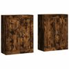 vidaXL Wandschr&auml;nke 2 Stk. R&auml;uchereiche Holzwerkstoff