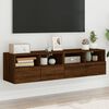 vidaXL TV-Wandschr&auml;nke 2 Stk. Braun Eiche-Optik 60x30x30 cm