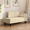 vidaXL Chaiselongue mit Kissen und Nackenrolle Creme Stoff