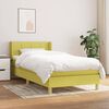 vidaXL Boxspringbett mit Matratze Gr&uuml;n 90x200 cm Stoff