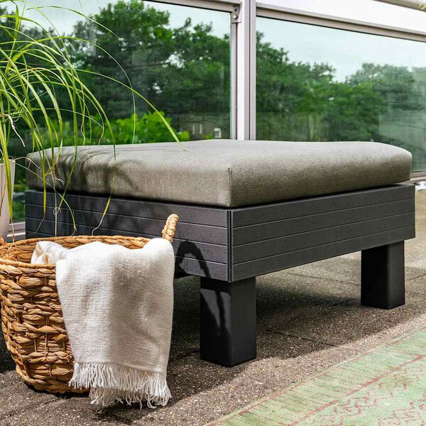 Keter Gartenhocker Graphitgrau mit Hellgrauem Kissen