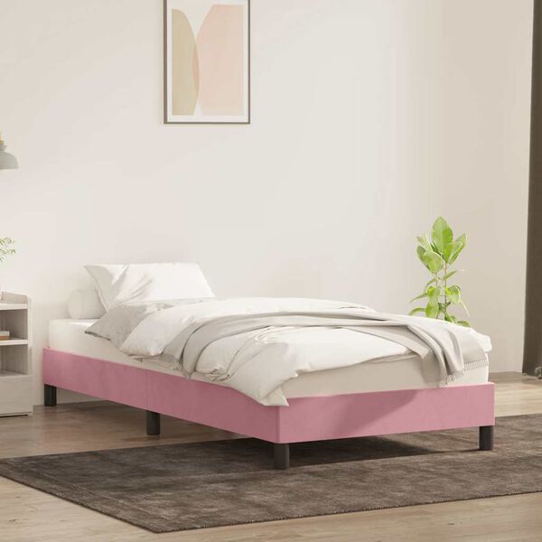 vidaXL Bettgestell ohne Matratze Rosa 90x210 cm Samt