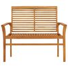 vidaXL Gartenbank mit Weinroter Auflage 112 cm Massivholz Teak