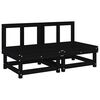 vidaXL Mittelsofas mit Kissen 2 Stk. Schwarz Massivholz Kiefer