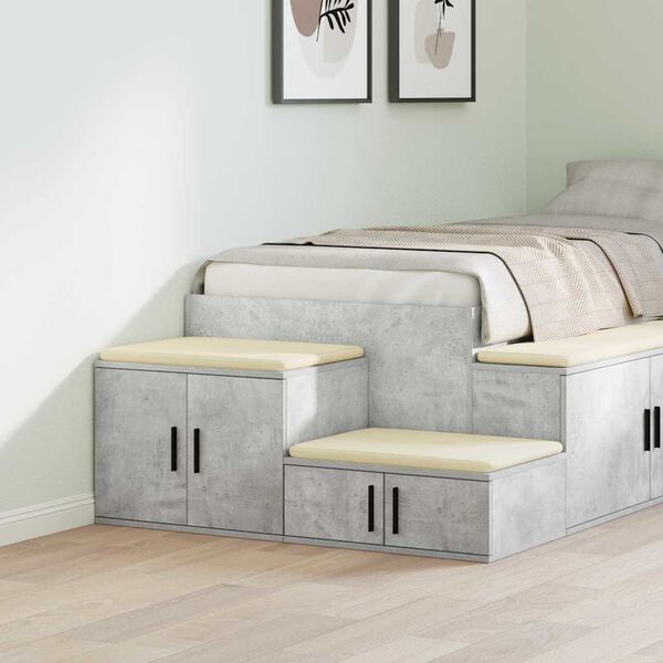 vidaXL Aufbewahrungsschrank 2 pcs Beton Grau 118 x 41 x 40 cm