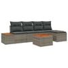 vidaXL Gartensofa-set 6 stk. 5-Sitzanzahl Grau Polyrattan