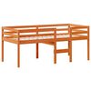 vidaXL Hochbett mit Dach Wachsbraun 75x190 cm Massivholz Kiefer