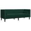 vidaXL 3-tlg. Chesterfield-Sofa-Set mit Nackenrollen Dunkelgr&uuml;n Samt