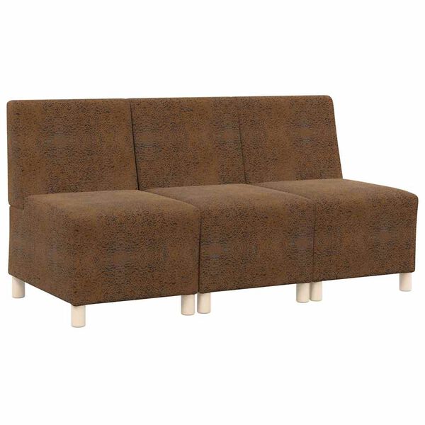 vidaXL Modulares Armfreies Sofa 3 pcs Braun 55 x 74 x 82 cm