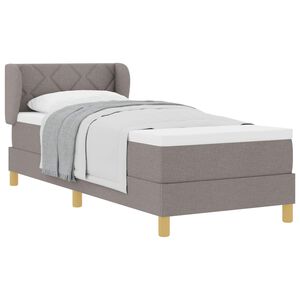 vidaXL Boxspringbett mit Kopfteil Taupe 80 x 200 cm Stoff