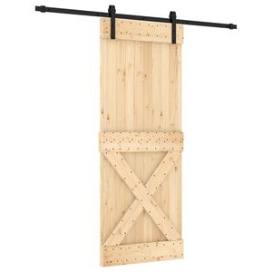 vidaXL Schiebet&uuml;r 80 x 210 cm Massivkiefer (Unbehandelt)