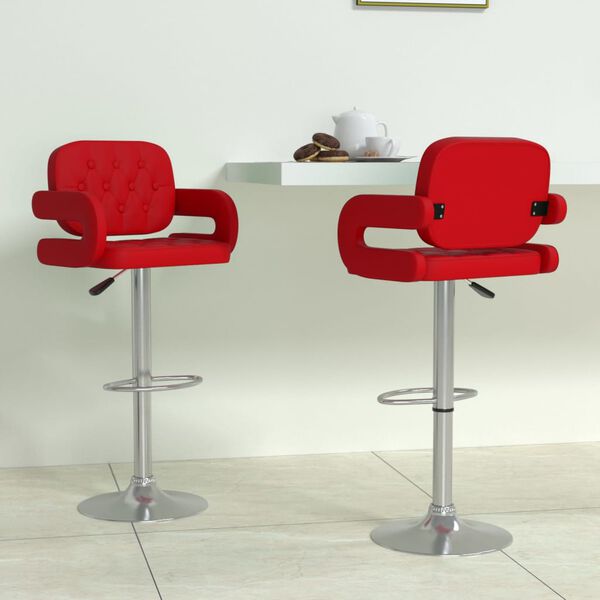vidaXL Barhocker 2 Stk. Weinrot Kunstleder