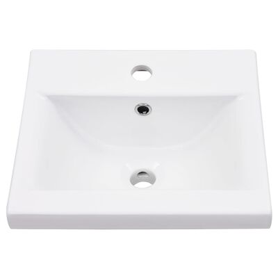vidaXL Badezimmer-Waschtischgestell mit Waschbecken Weiß Eisen