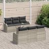 vidaXL Gartensofa-set Hellgrau 55 x 55 x 37 cm Poly-Rattan