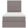 vidaXL Bett mit Stauraum und LED mit LED Taupe 90 x 190 cm Polyester