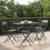 vidaXL Bistrost&uuml;hle 6 Stk. Klappbar Schwarz Poly Rattan und Stahl