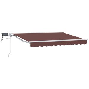 vidaXL Manueller Markisenrahmen mit LEDs Braun 2,5 x 2 m