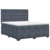 vidaXL Boxspringbett mit Matratze Dunkelgrau 180 x 200 cm Samt