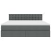 vidaXL Bett mit Stauraum und LED mit LED Dunkelgrau 180 x 200 cm Stoff