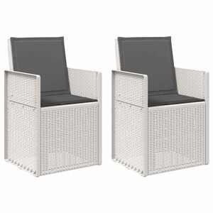 vidaXL Garten Esszimmerst&uuml;hle 2 stk. Wei&szlig; und Anthrazit PP