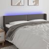 vidaXL LED Kopfteil Grau 163x16x78/88 cm Kunstleder