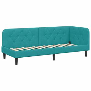 vidaXL Eckbettgestell T&uuml;rkis 80 x 200 cm Samt