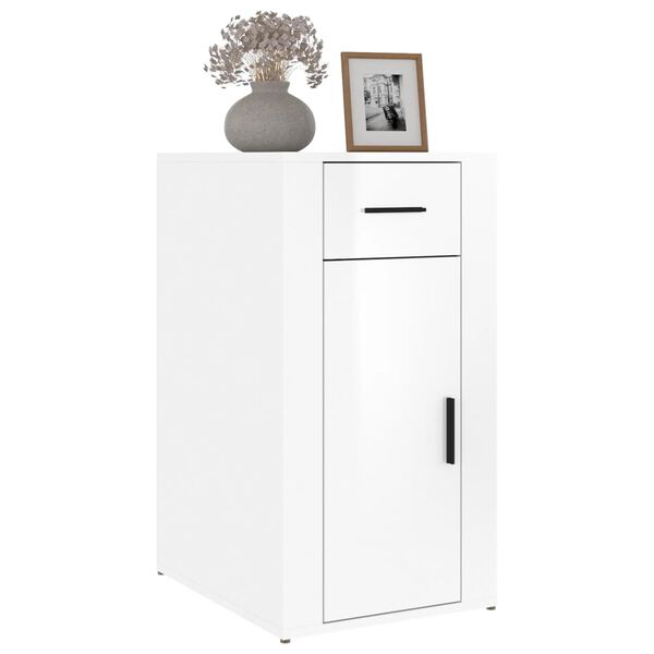 vidaXL B&uuml;roschrank Hochglanz-Wei&szlig; 40x49x75 cm Holzwerkstoff
