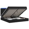 vidaXL Ottoman-Bett mit Matratze und LED Schwarz 200 x 200 cm Stoff