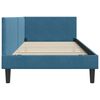 vidaXL Eckbettgestell Blau 90 cm x 200 cm SamtundSperrholz