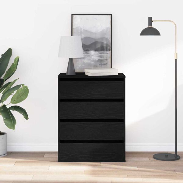 vidaXL Schubladenschrank Schwarz 60 x 41 x 76 cm Holzwerkstoff