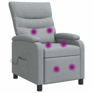 vidaXL Massage Relaxsessel Hellgrau Stoff