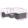 vidaXL 9-tlg. Garten-Sofagarnitur mit Kissen Hellgrau Poly Rattan