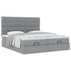 vidaXL Ottoman-Bett mit Matratzen Hellgrau 200x200 cm Stoff