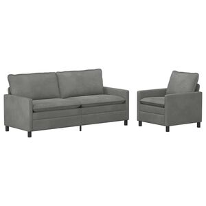 vidaXL Sofa Set 2 stk. Dunkelgrau Samt