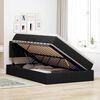 vidaXL Bett mit Stauraum und LED mit LED Schwarz 120 x 200 cm Stoff
