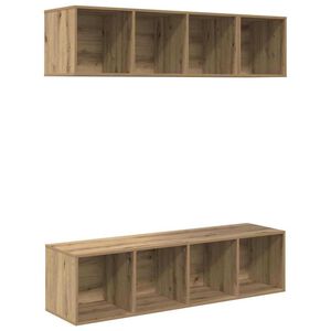 vidaXL TV-Schrankset Wandmontiert 3 pcs Artisan-Eiche Holzwerkstoff